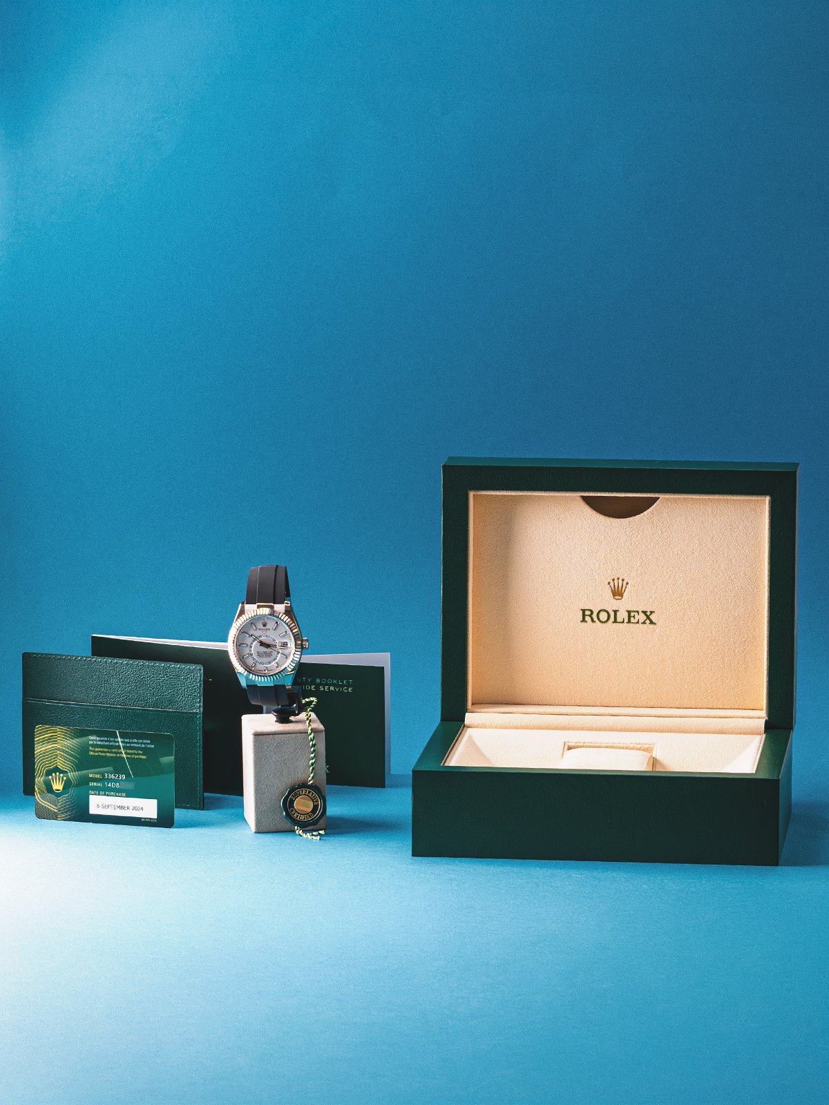 Rolex Skydweller Oro Blanco Oysterflex 42mm, ref. 336239 Full Set de 2024