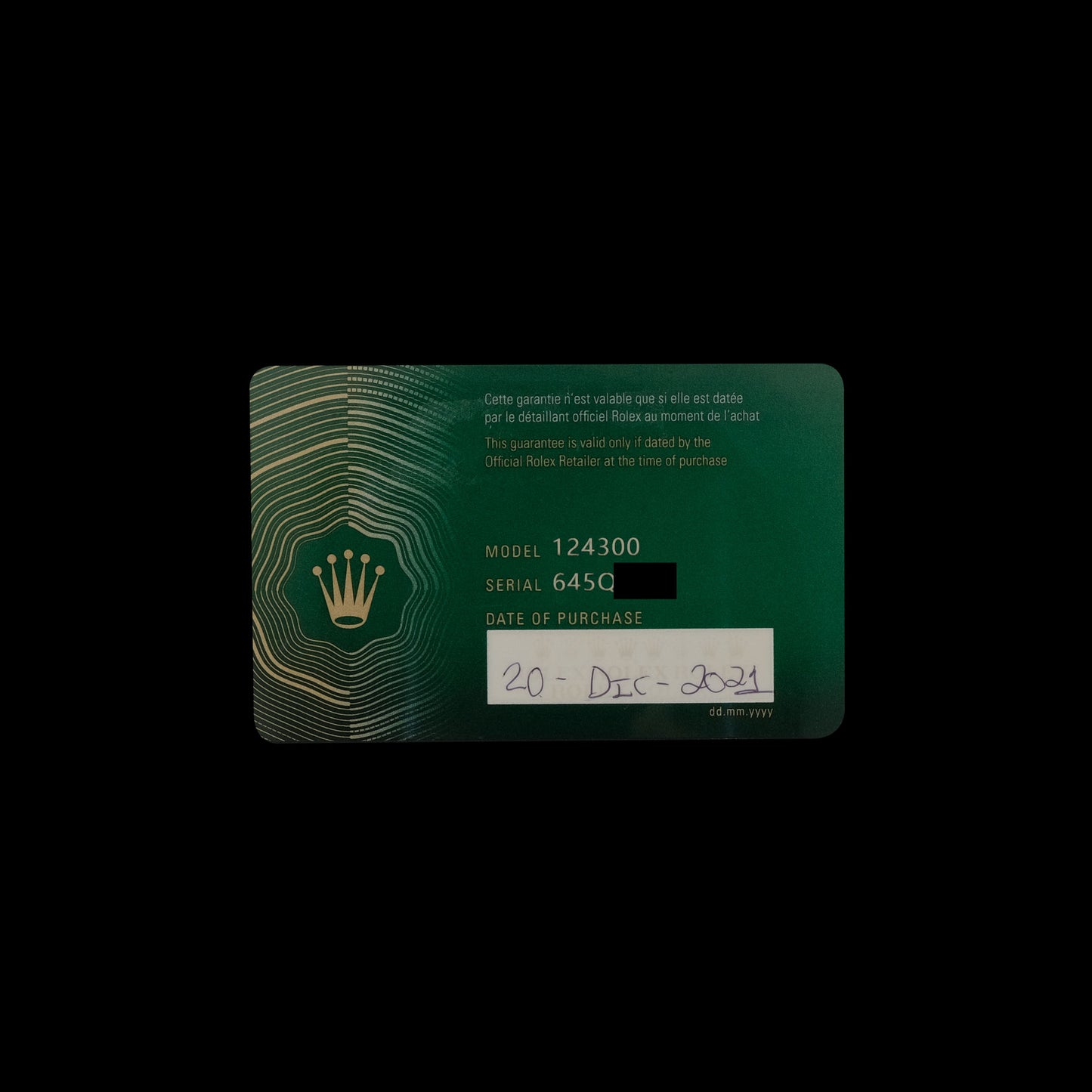 Rolex Oyster Perpetual Green 124300 (NUEVO) Full-Set de 2021