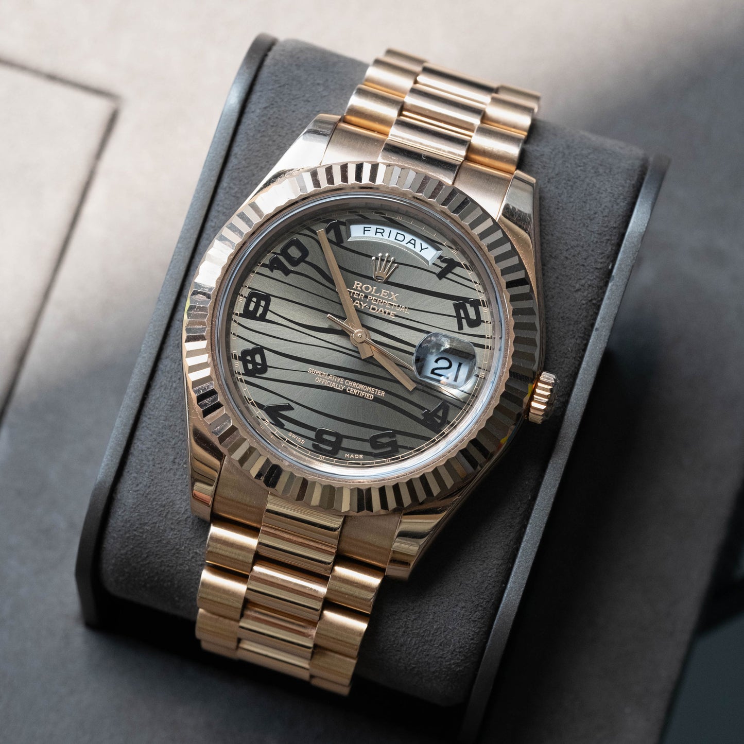 Rolex Day Date II ref.218235 "Wave Dial" del 2014