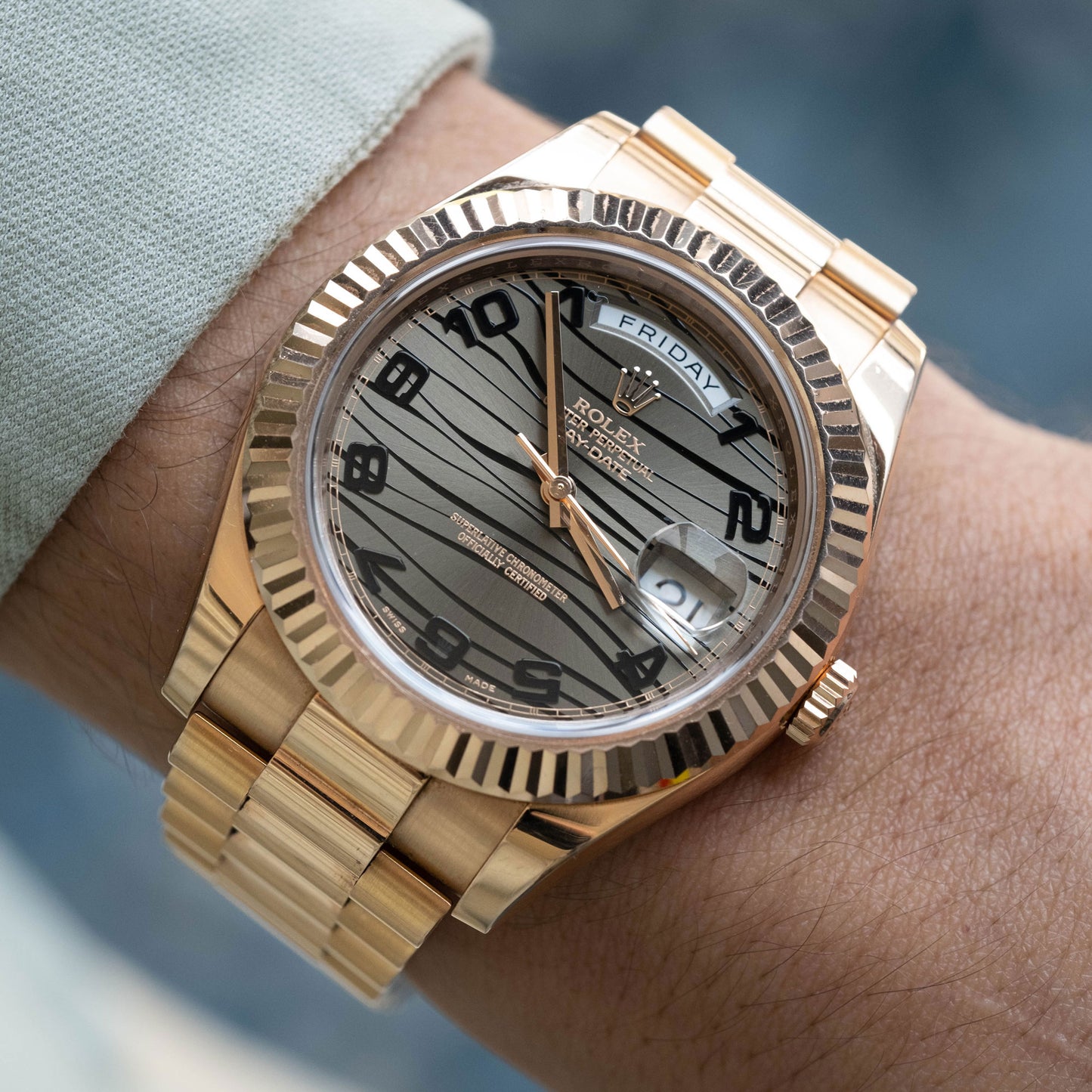 Rolex Day Date II ref.218235 "Wave Dial" del 2014