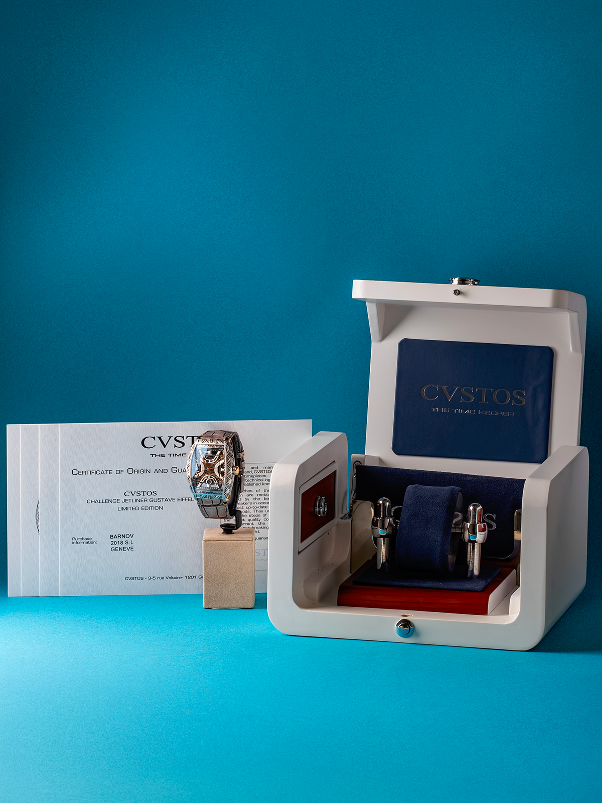 Cvstos Challenge Jetluner Gustave Eiffel 40mm ref. CVS350-B/SW300 Full Set de 2018