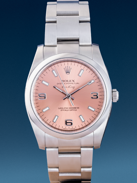 Rolex Air King "Salmon, 3,6,9", 34mm ref. 114200 Full Set de 2012