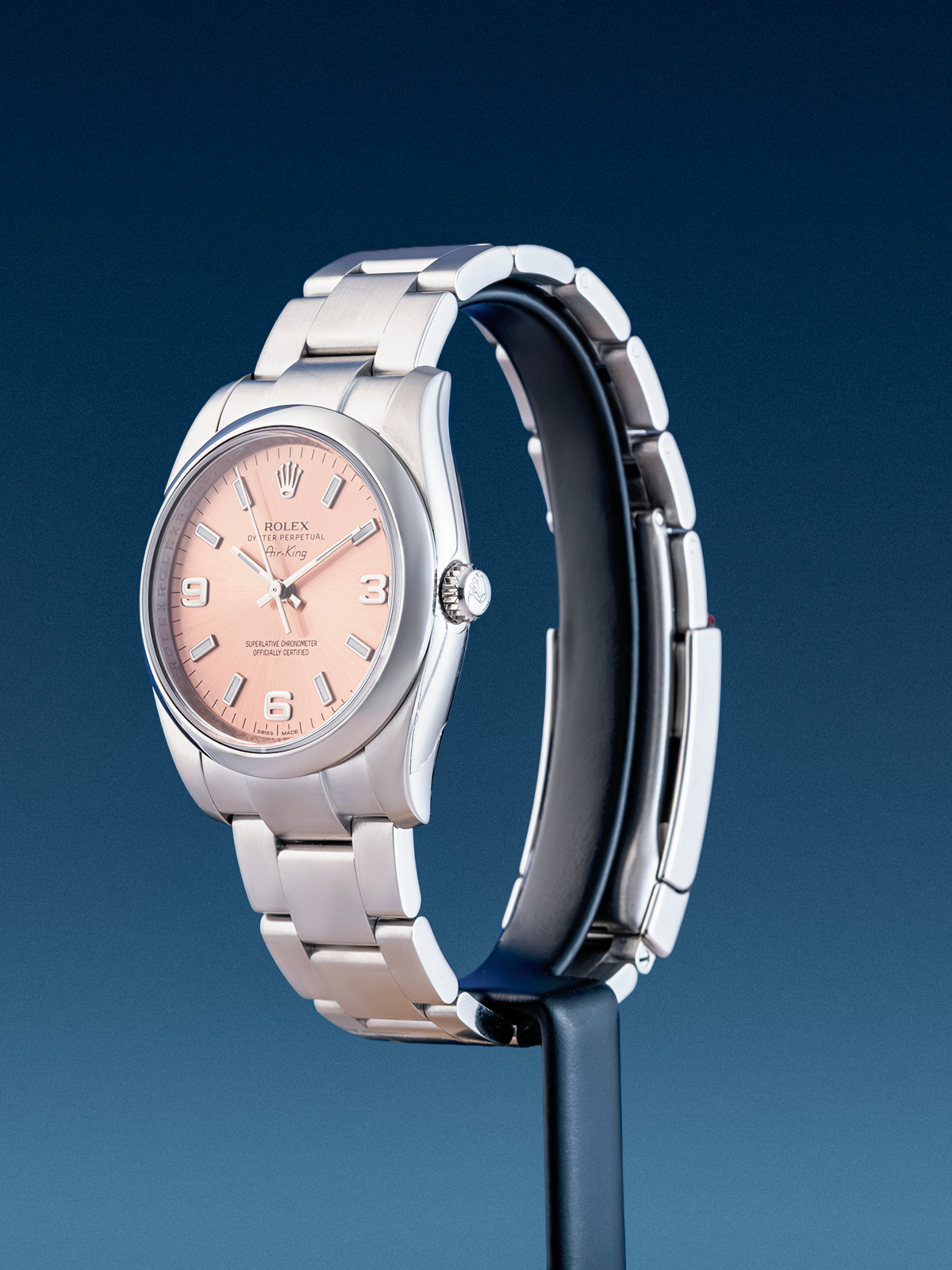 Rolex Air King "Salmon, 3,6,9", 34mm ref. 114200 Full Set de 2012