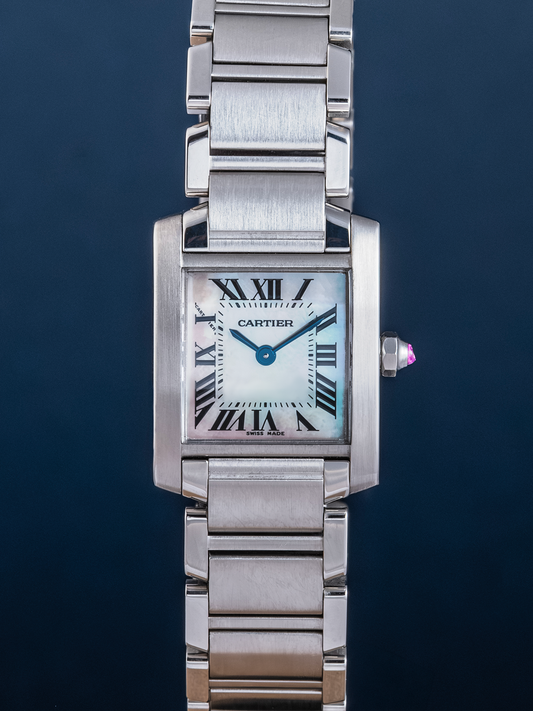 Cartier Tank Française Carátula Madre Perla 20mm Ref. W51028Q3 de 2008