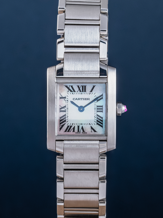 Cartier Tank Française Carat Pink Mother of Pearl 20mm Ref. W51028Q3 de 2008