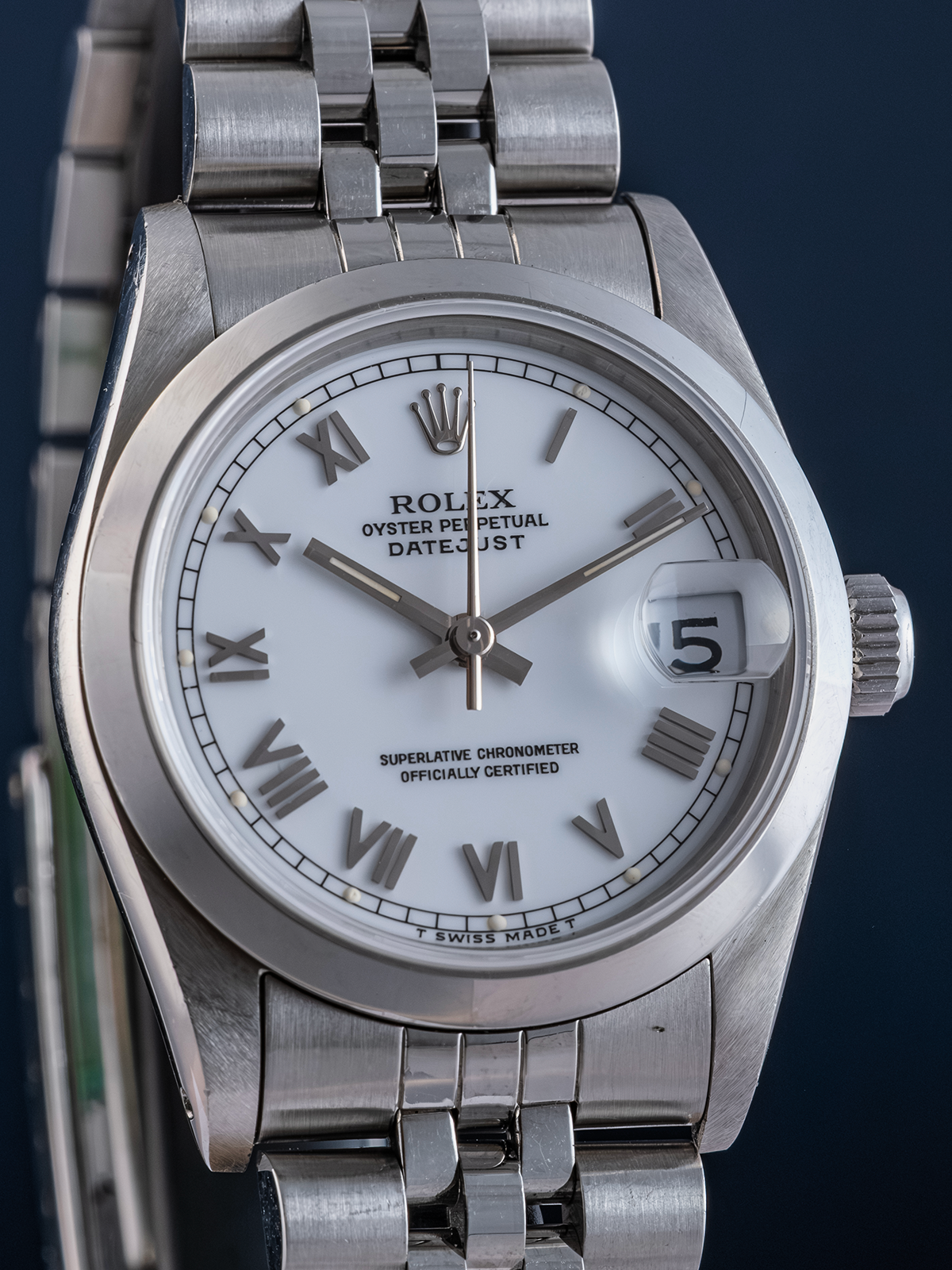 Rolex Datejust 31mm, White Roman Dial, Ref. 68240 de 1993