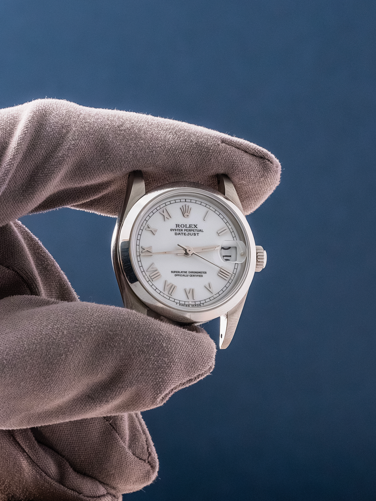 Rolex Datejust 31mm, White Roman Dial, Ref. 68240 de 1993