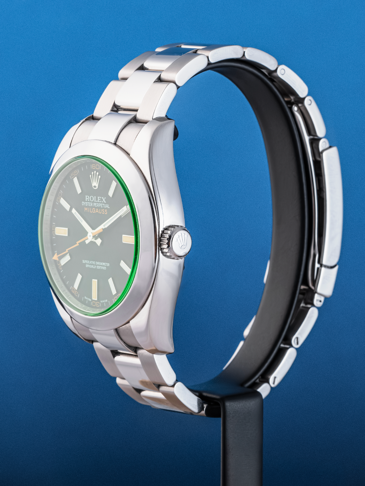 Rolex Milgauss "black dial" Glace Verte 40mm ref. 116400GV de 2008