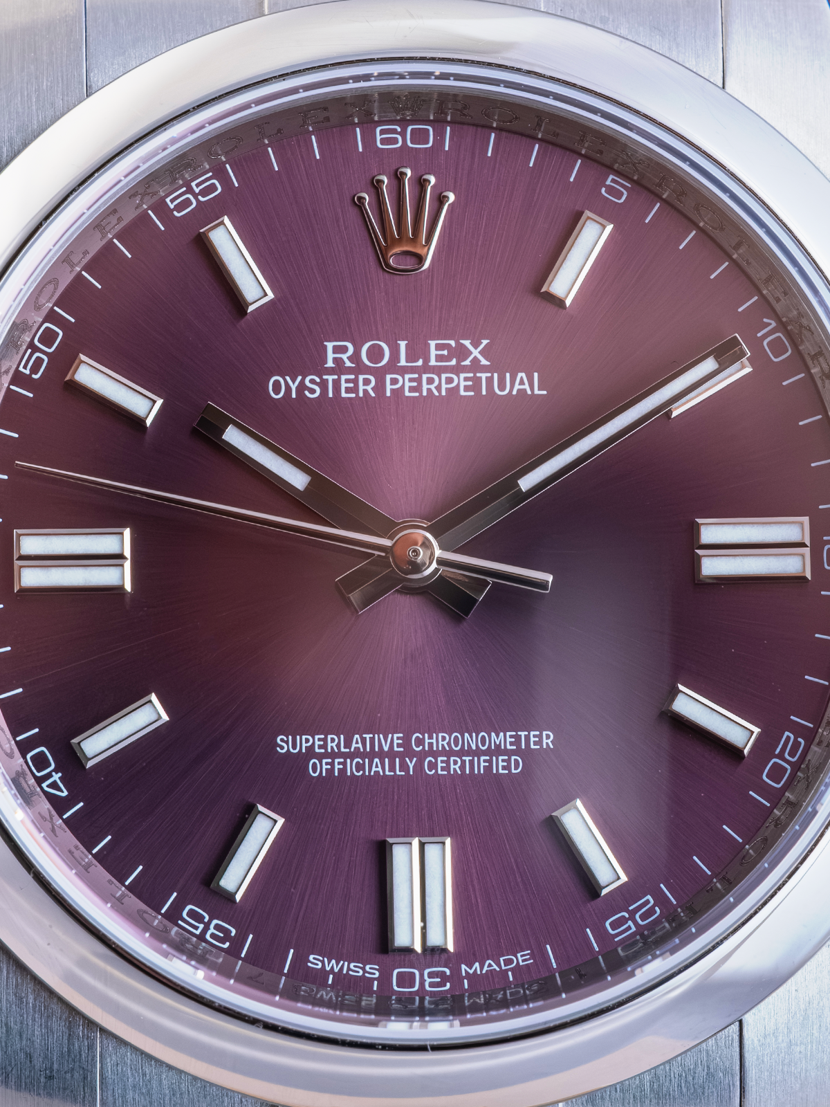 Rolex Oyster Perpetual Grape Purple Dial 36 mm Ref. 116000 Full Set de 2015