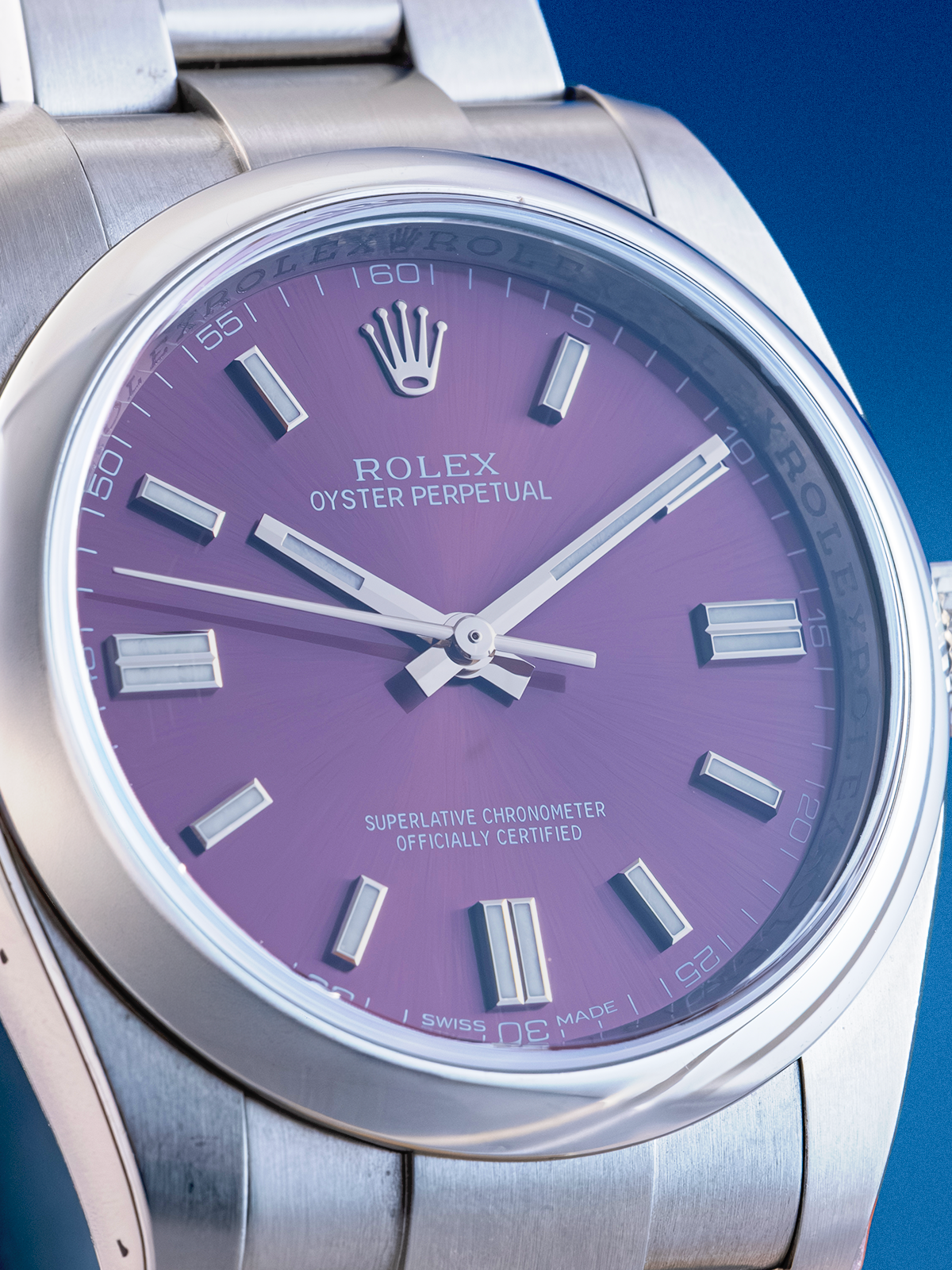 Rolex Oyster Perpetual Grape Purple Dial 36 mm Ref. 116000 Full Set de 2015