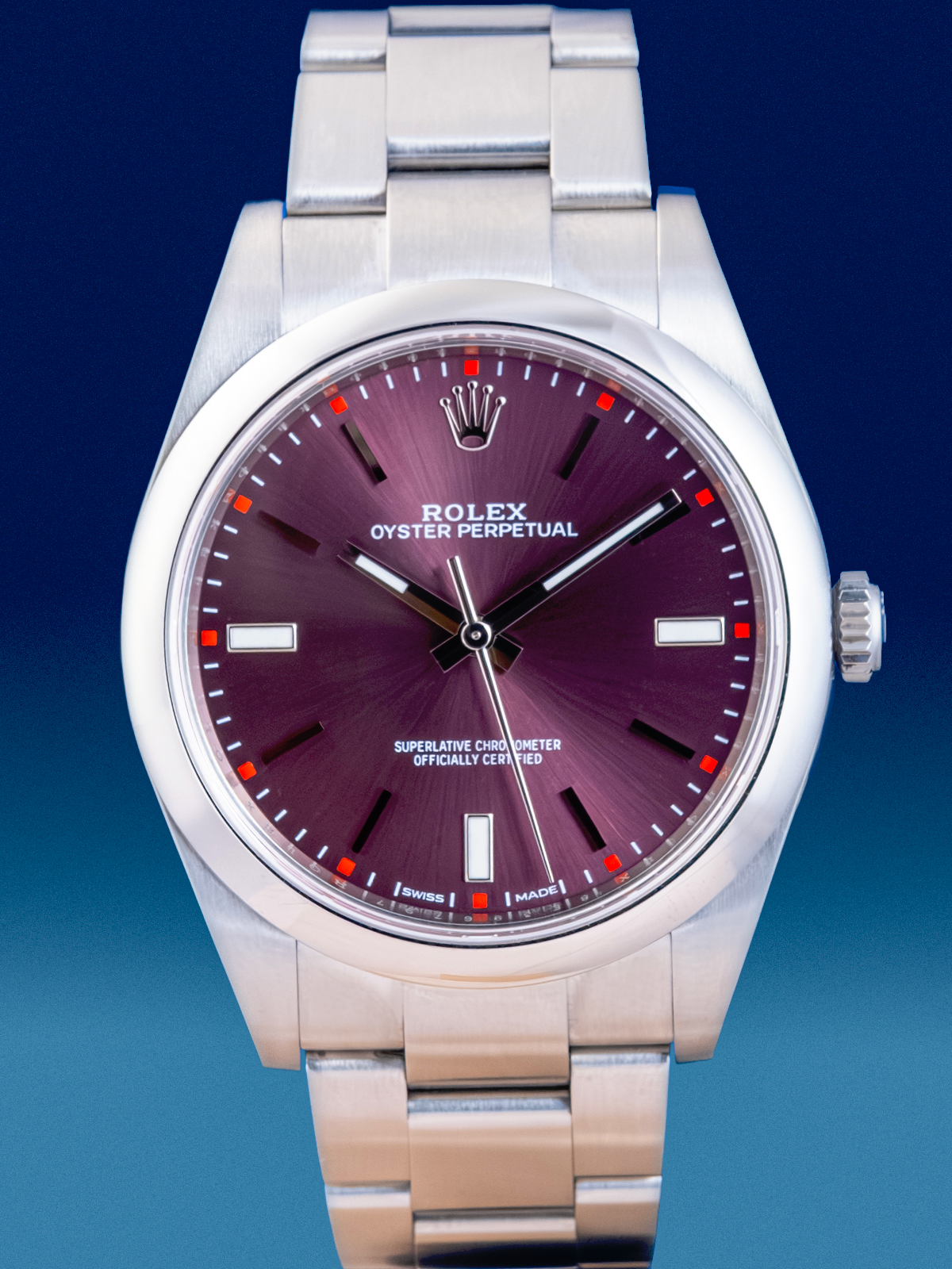 Rolex Oyster Perpetual Red Grape 39mm Ref. 114300 Full set de 2020