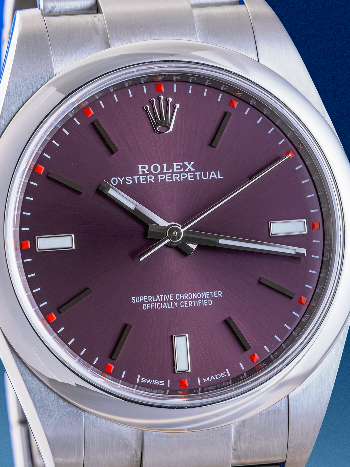Rolex Oyster Perpetual Red Grape 39mm Ref. 114300 Full set de 2020