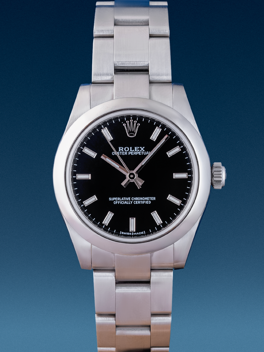 Rolex Oyster Perpetual Black Dial, 31mm, ref. 177200 Full Set de 2019