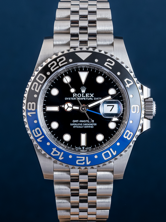 Rolex GMT Master II, "Batgirl" Jubilee, 40mm, Ref. 126710BLNR DE 2024 Fullset