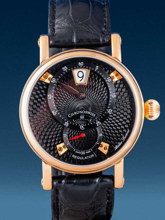 Chonoswiss, Flying Regulator Jumping Hour Gold, 40mm, ref. CH-8321R-BKBK Full Set de 2025