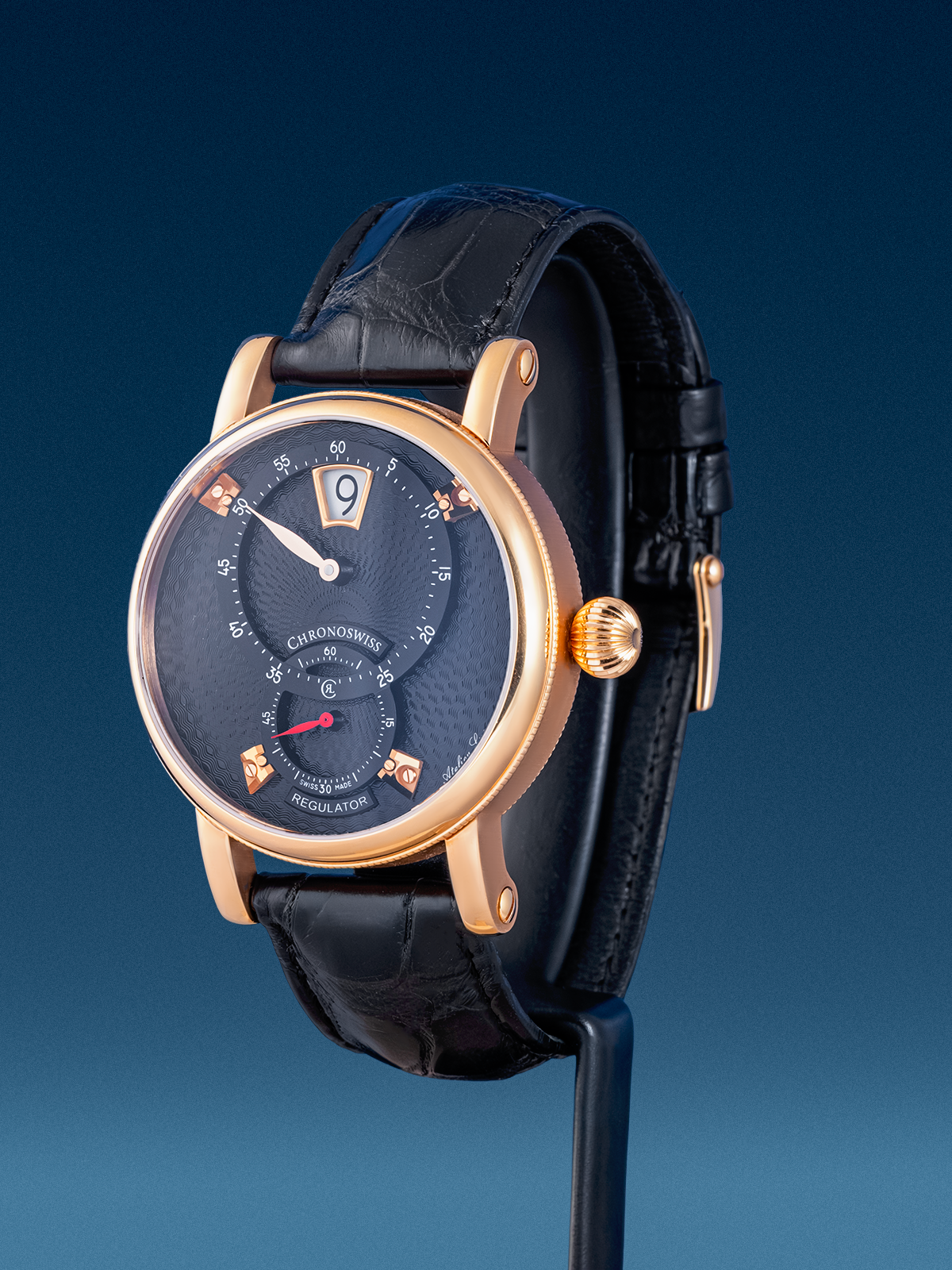 Chonoswiss, Flying Regulator Jumping Hour Gold, 40mm, ref. CH-8321R-BKBK Full Set de 2025