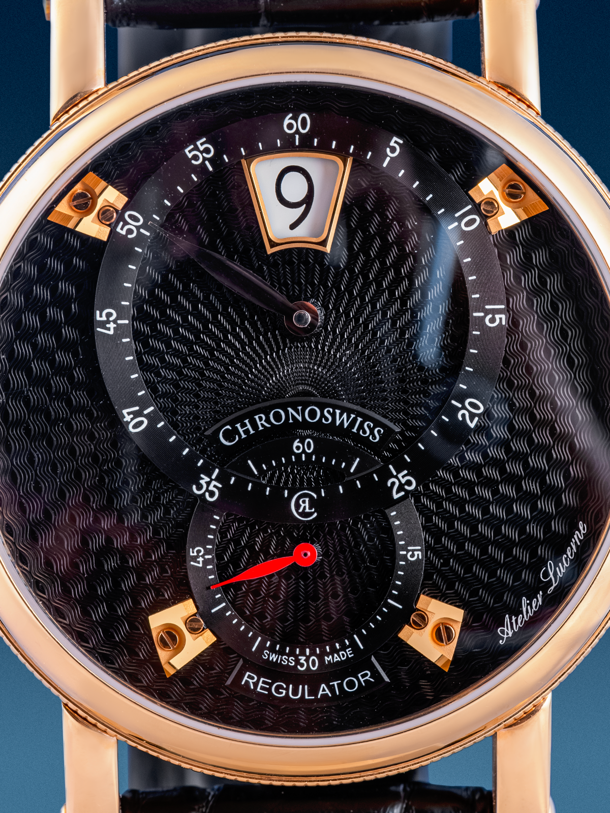 Chonoswiss, Flying Regulator Jumping Hour Gold, 40mm, ref. CH-8321R-BKBK Full Set de 2025