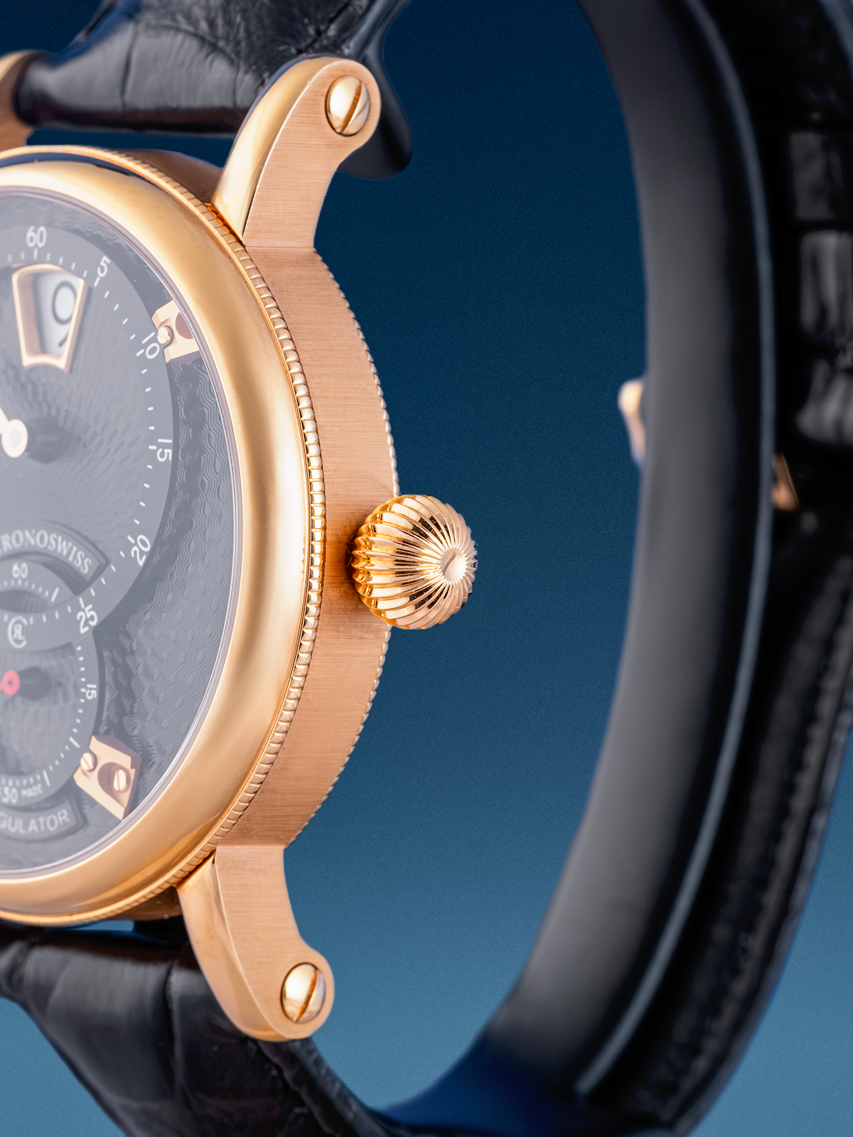 Chonoswiss, Flying Regulator Jumping Hour Gold, 40mm, ref. CH-8321R-BKBK Full Set de 2025