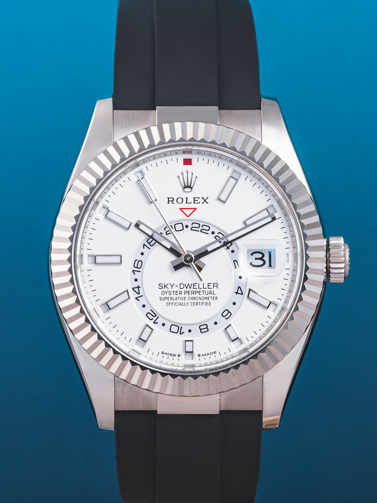Rolex Skydweller Oro Blanco Oysterflex 42mm, ref. 336239 Full Set de 2024