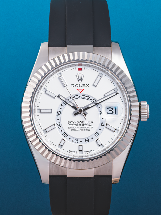 Rolex Skydweller Oro Blanco Oysterflex 42mm, ref. 336239 Full Set de 2024