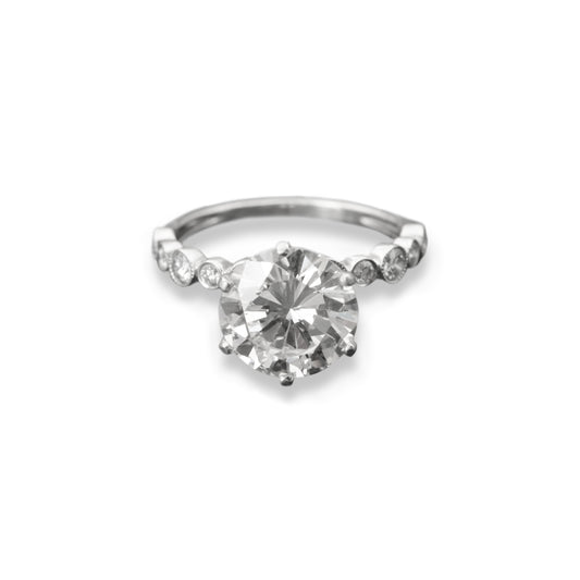 Anillo 4.11ct Diamante Natural VS1 Oro Blanco