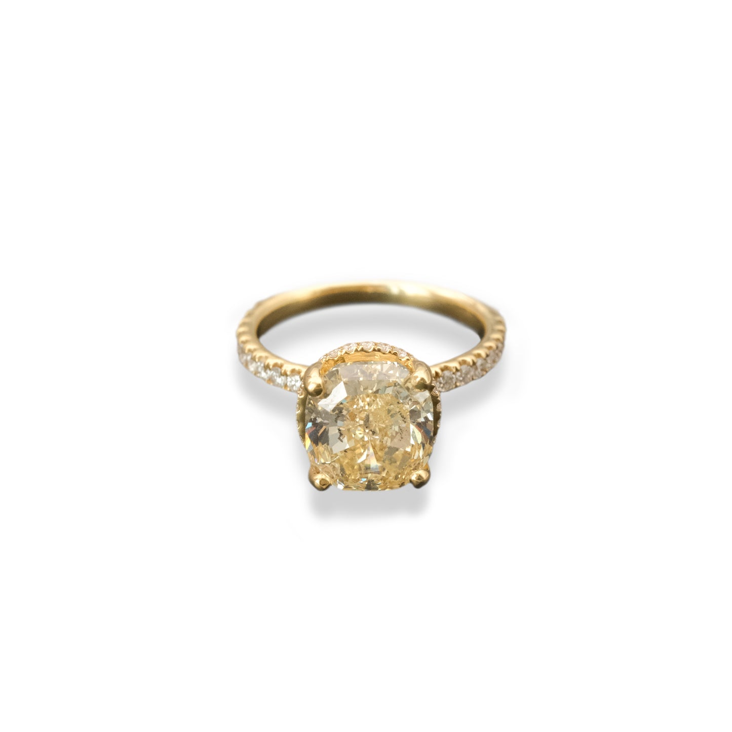 Anillo 4.13CT SI3 Diamante Natural Fancy Light Yellow Certificado EGL