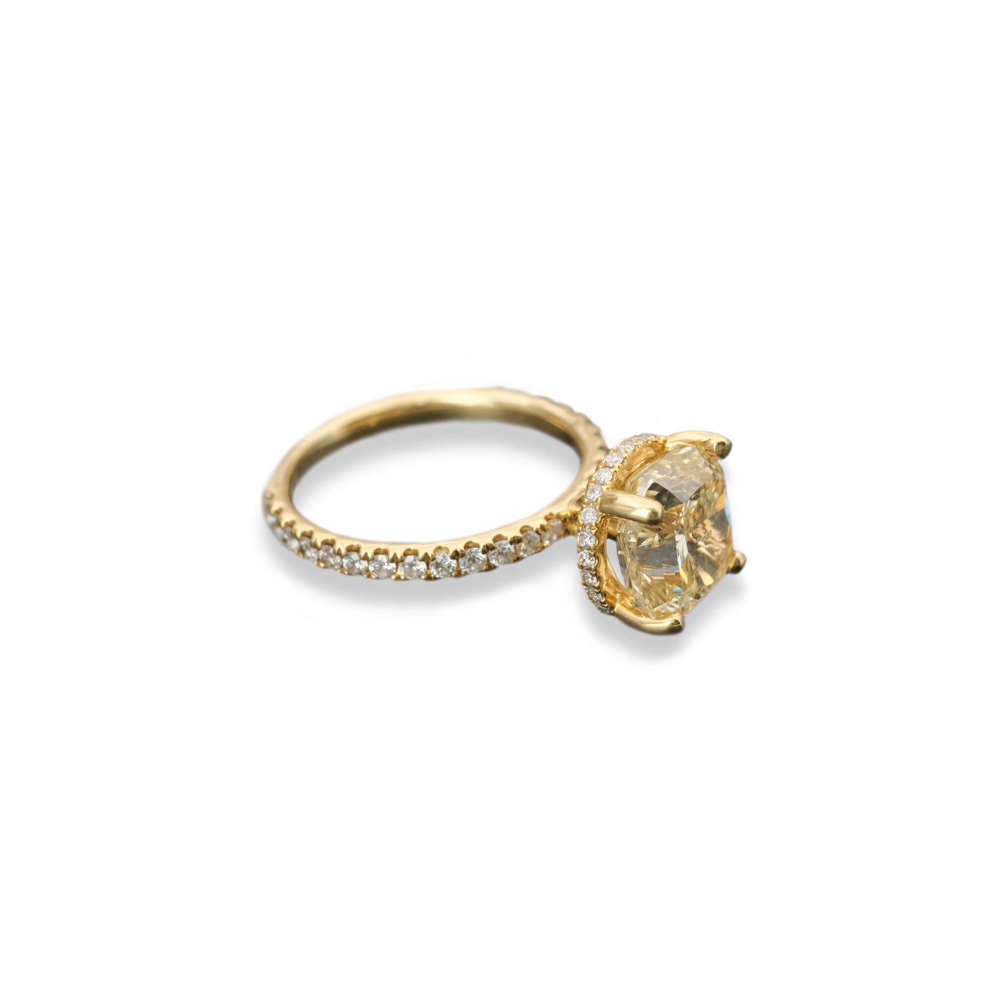 Anillo 4.13CT SI3 Diamante Natural Fancy Light Yellow Certificado EGL