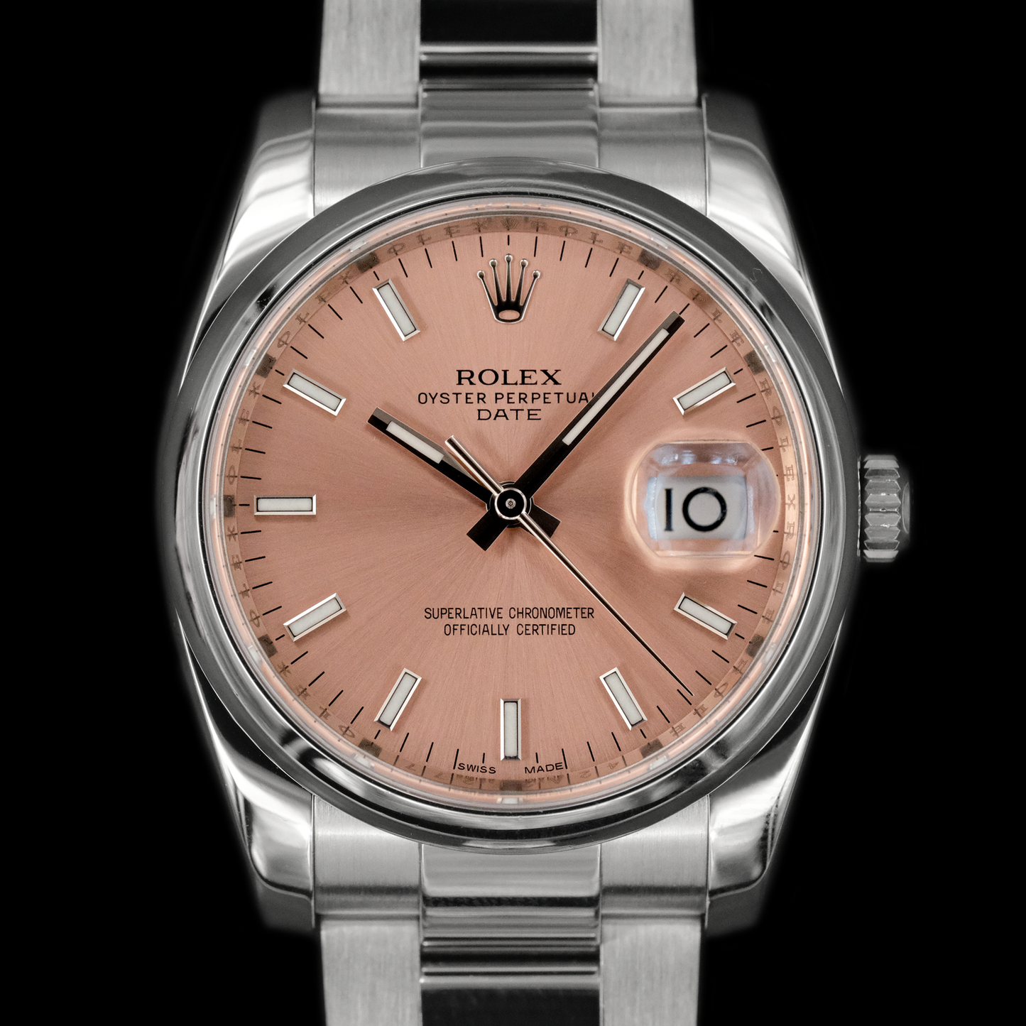 Oyster Perpetual Date Salmon Pink Dial 115200 de 2016