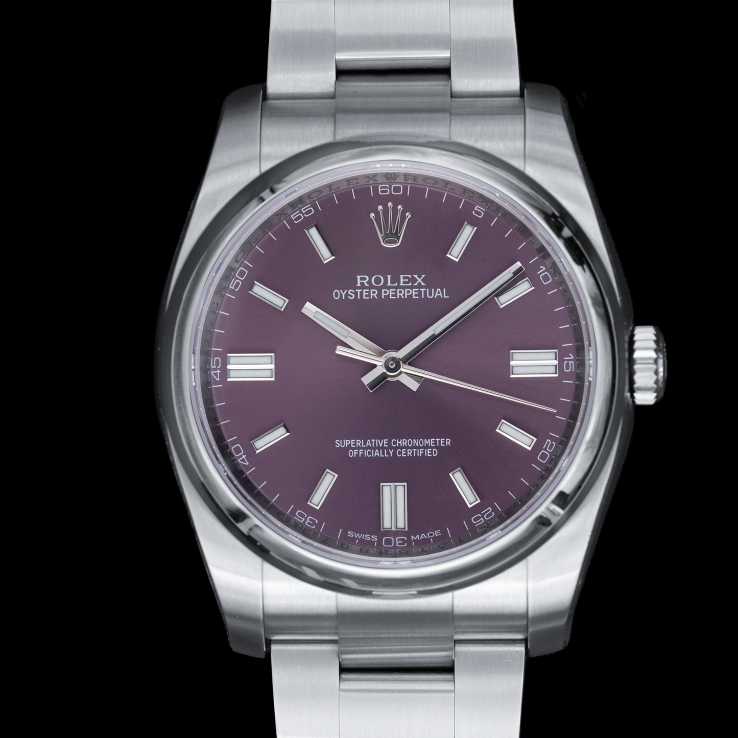 Rolex Oyster Perpetual Grape Purple Dial 36 mm Ref. 116000 Full Set de 2015