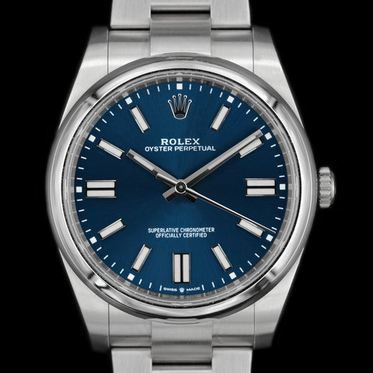 Rolex Oyster Perpetual Azul 41 ref.124300 Full-Set de 2021