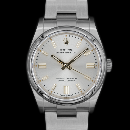 Rolex Oyster Perpetual 124200 36mm "Dominos" Full-Set del 2023