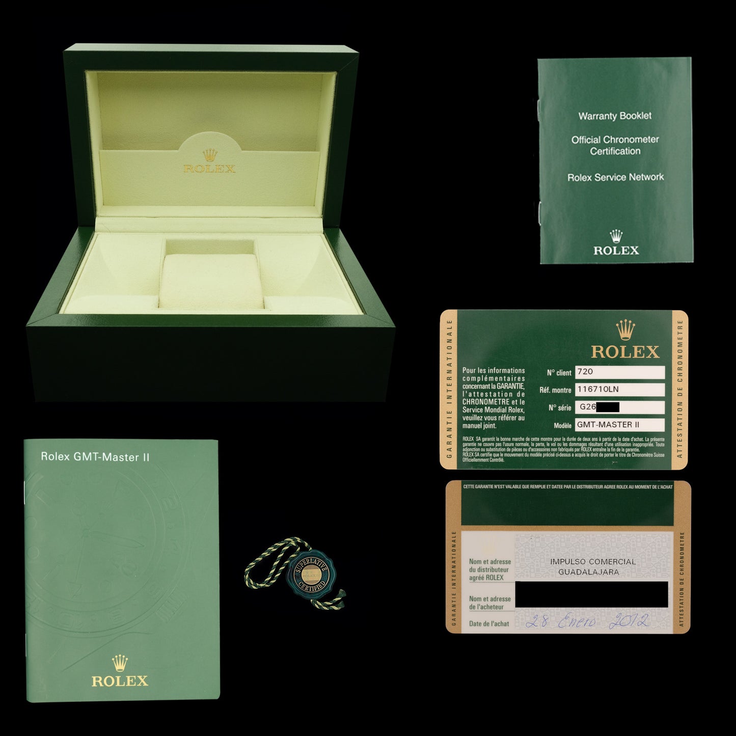 Rolex GMT Master ll ref.116710LN del 2012 Full-Set